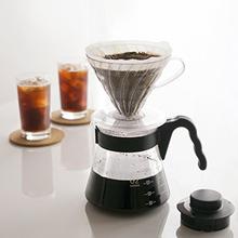 Load image into Gallery viewer, Hario Pour Over Starter Set with Dripper, Glass Server Scoop and Filters, Size 02, Black