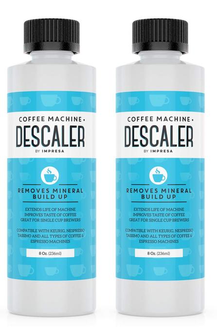 Descaler (2 Pack, 2 Uses Per Bottle) - Made in the USA - Universal Descaling Solution for Keurig, Nespresso, Delonghi and All Single Use Coffee and Espresso Machines