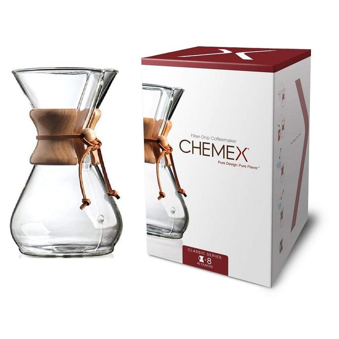 Chemex Classic Series, Pour-over Glass Coffeemaker, 8-Cup - Exclusive Packaging