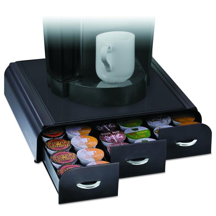 Mind Reader 'Anchor' Triple Drawer K-Cup Dolce Gusto, CBTL, Verismo Single Serve Coffee Pod Holder, Black